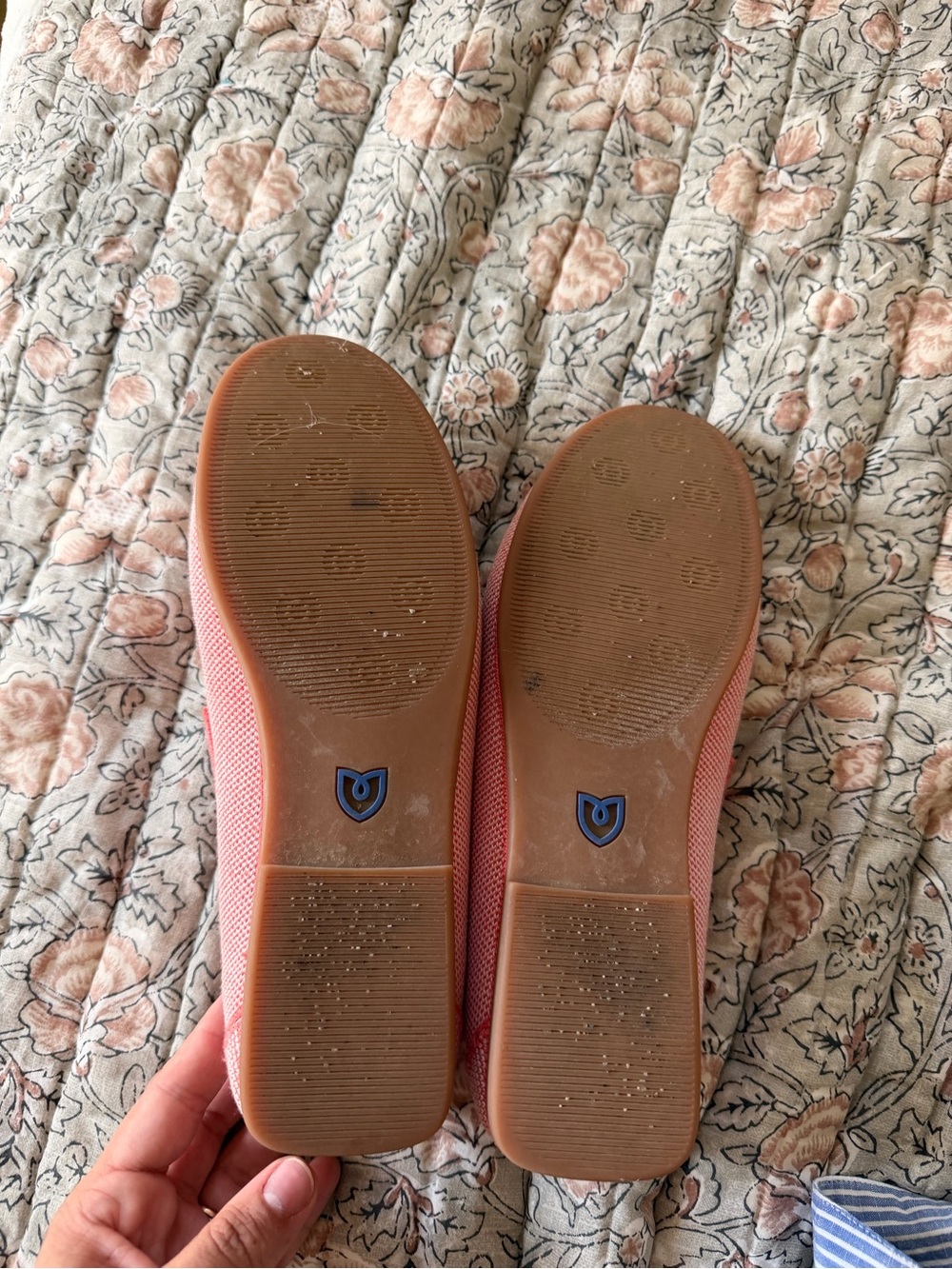 Rothy's Pink Knit Moccasin Loafers with Bow - Picture 2 of 5